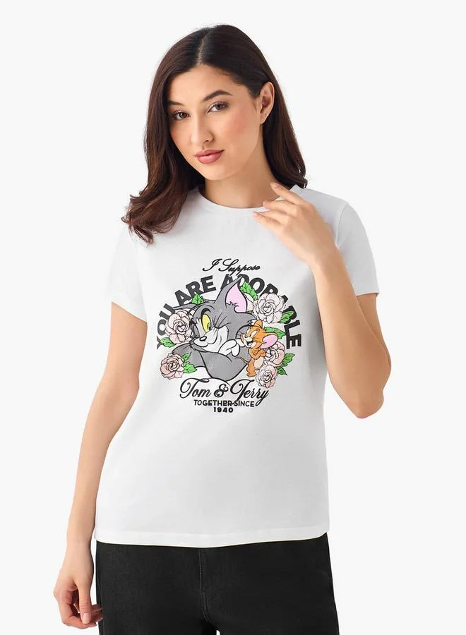 اس بي كاركترز T-shirt with Tom and Jerry Print